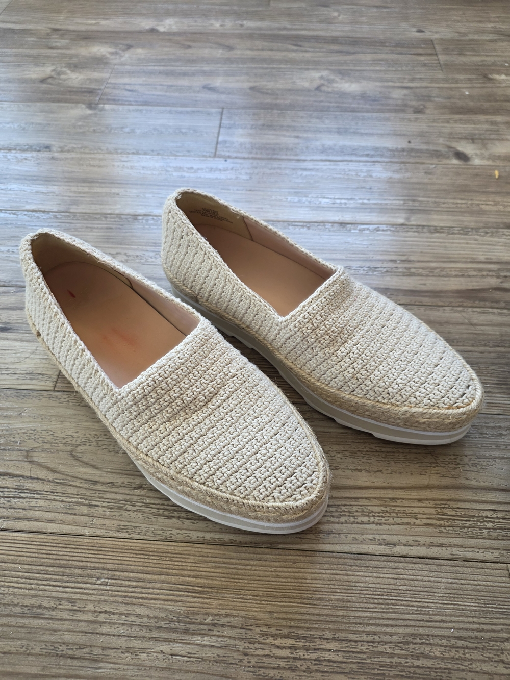 Louise et Cie Cream Woven Slip-On Loafers